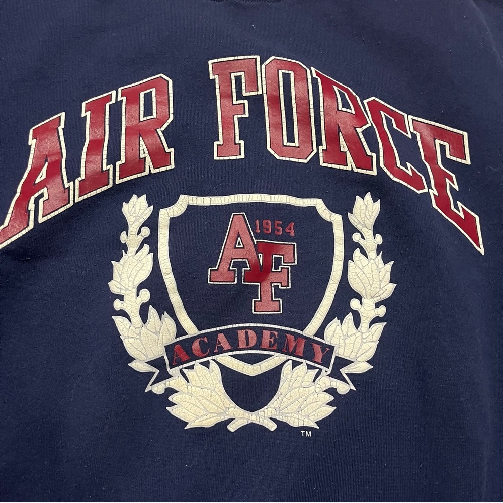 Vintage 1980s Russell Athletic Air Force Cuff Crewneck Sweater Pristine Size XL - Picture 5 of 7